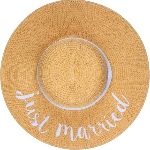 Accessories - Just Married Straw Floppy Sun‎ Hat